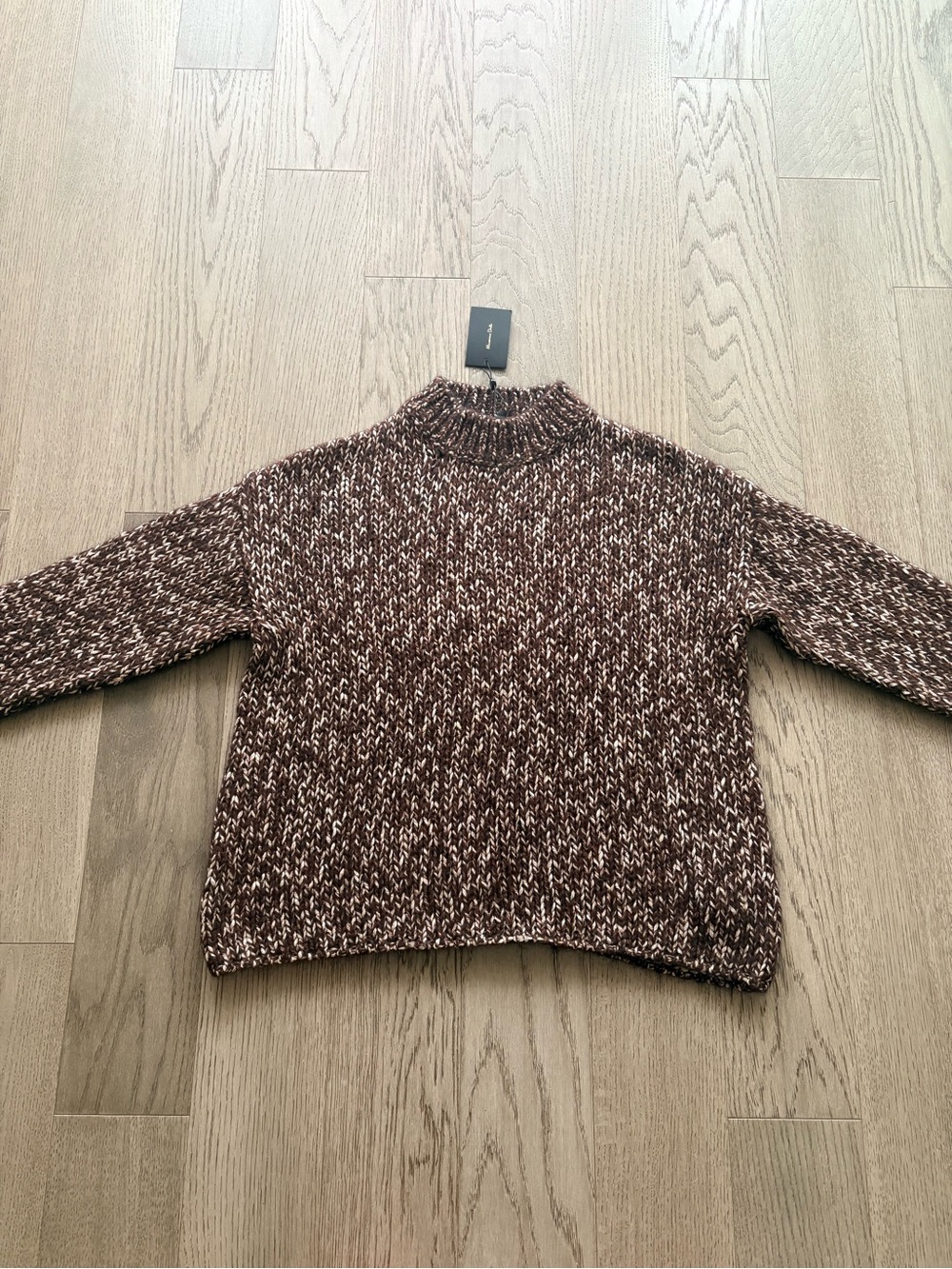 Massimo Dutti Brown Marled Cowl Neck Sweater